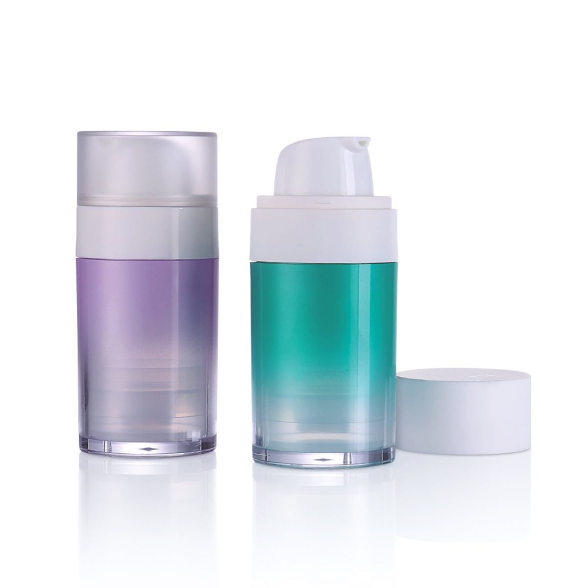 30ml luxury cosmetic packaging airless round lotion gradient color pump bote l19