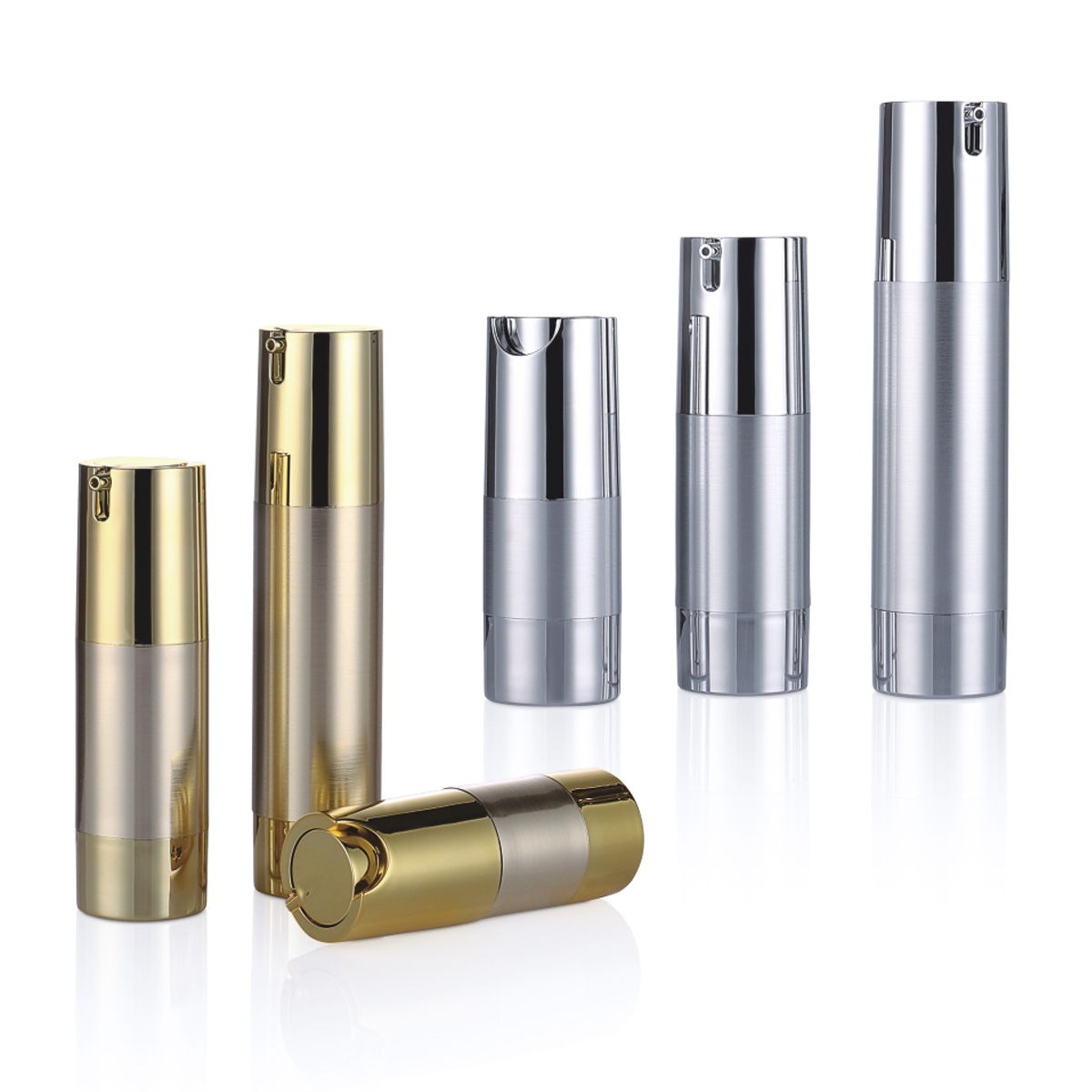 15ml 20ml 30ml roller gintong pilak lotion pump bote na may hugis ulo l05