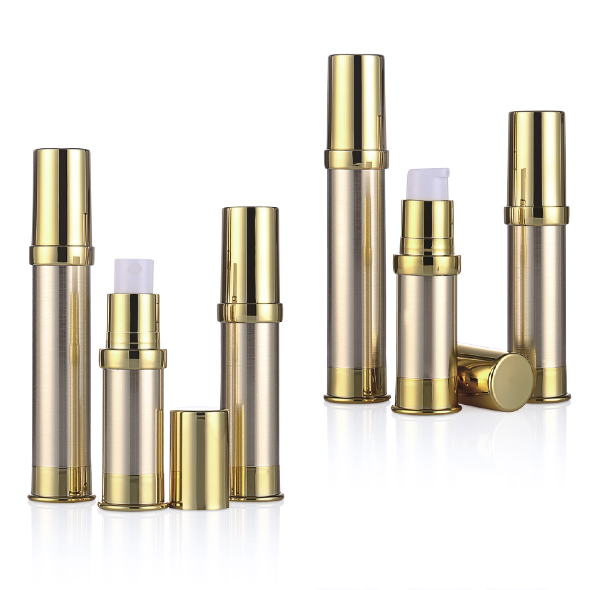 5ml 10ml 15ml plastic airless bote Golden/ Silver UV Craft Mini Airless Lotion/ Spray Pump Bottle L10