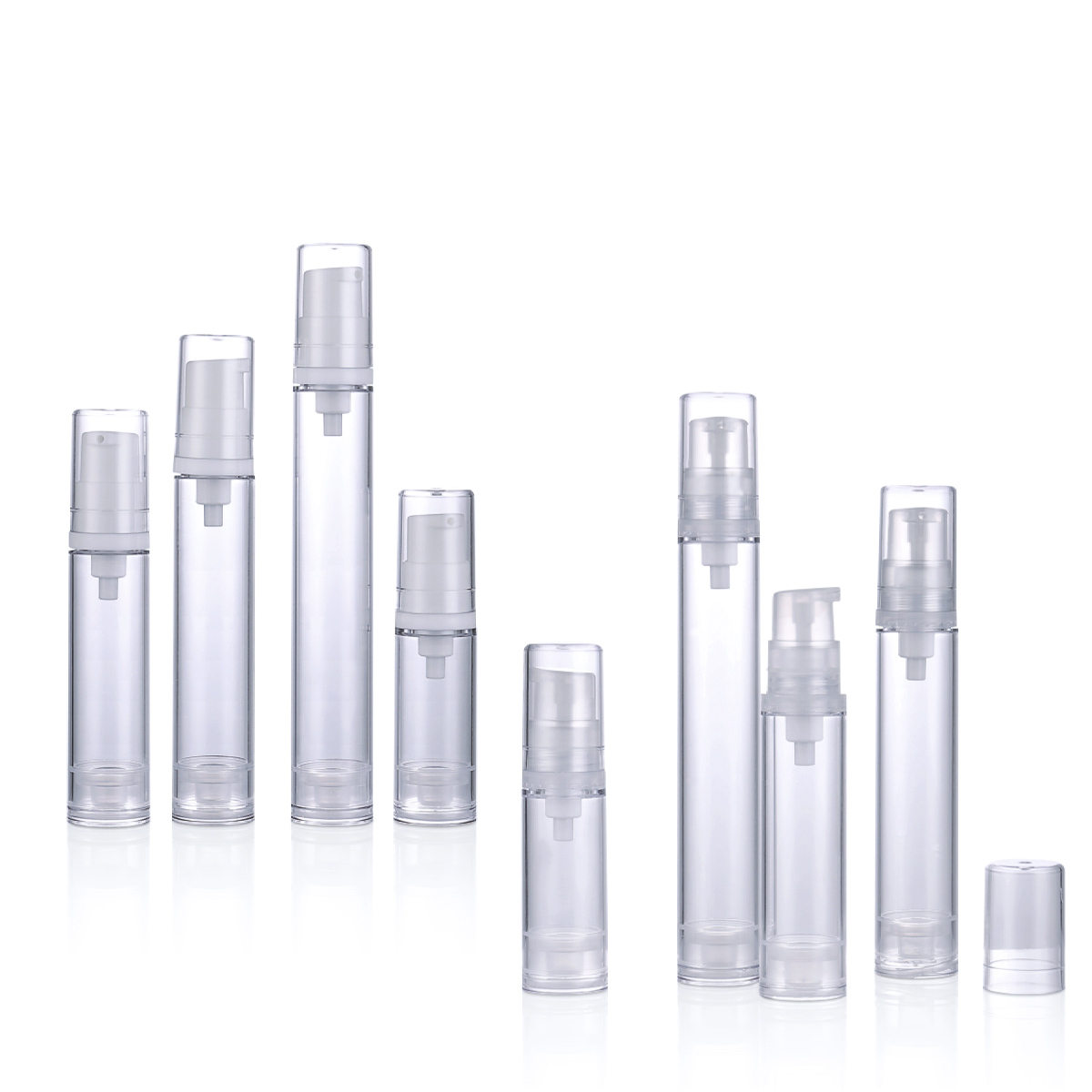 5ml 10ml 12ml 15ml cylinder pp transparent airless pump lotion bote cosmetic mist spray bote vacuum flask l12