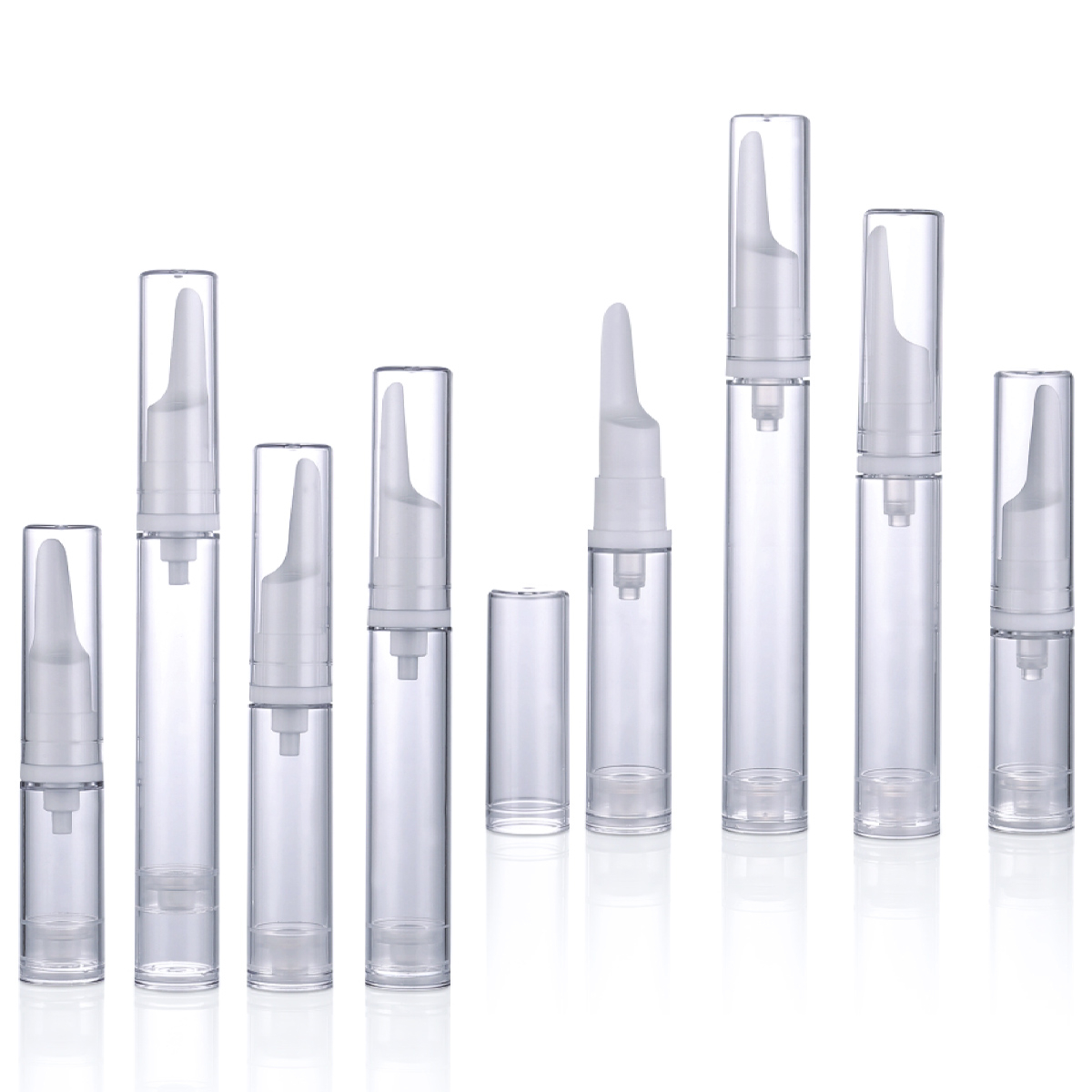 5ml 10ml 12ml 15ml cylinder puti/transparent airless pump tube cosmetic lotion bote airless eye cream y01