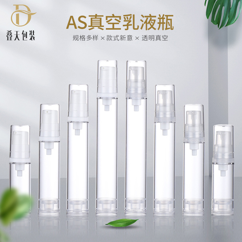 Na -customize na plastik na Transparent Split Portable Cosmetic Liquid Foundation Bottle 5 10 12 15ml Vacuum Lotion Bottle